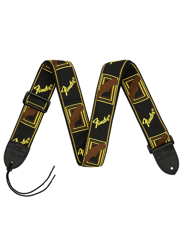 Fender 2” Monogrammed Straps Black/Yellow/Brown