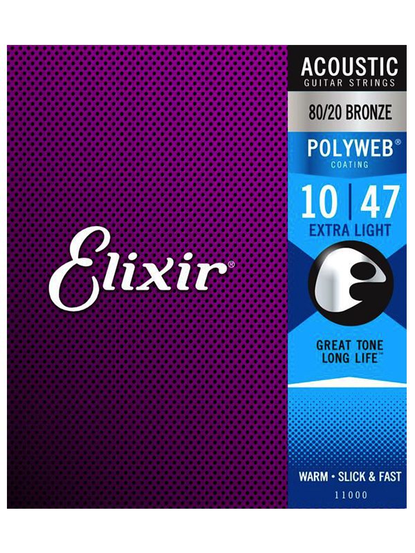 Elixir Acoustic 80/20 Bronze With Polyweb Coating 10-47