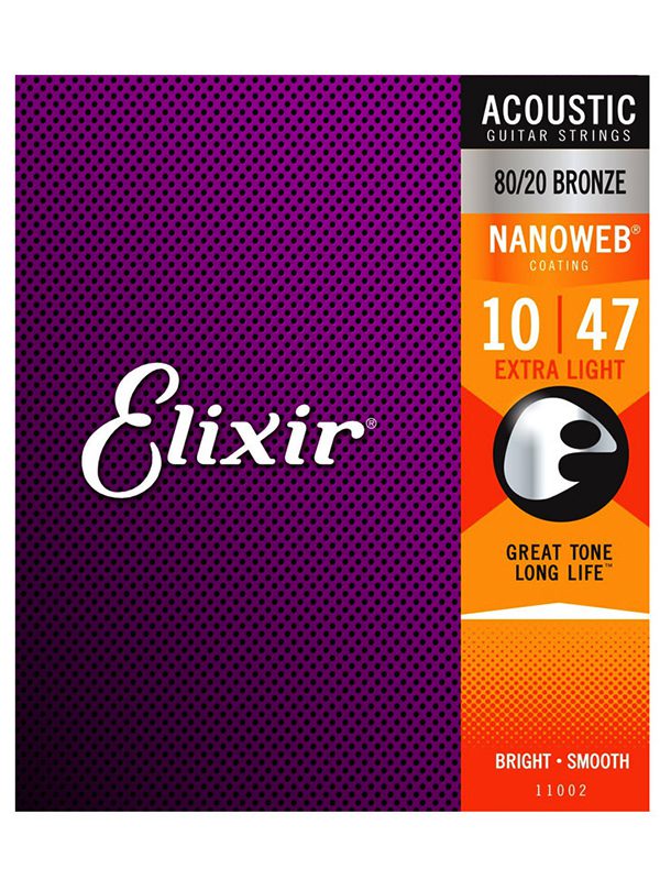 Elixir Acoustic 80/20 Bronze With Nanoweb Coating 10-47