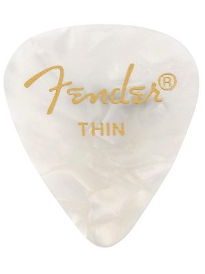 Fender 351 SHAPE PREMIUM PICKS -12 COUNT PACK THIN White Moto