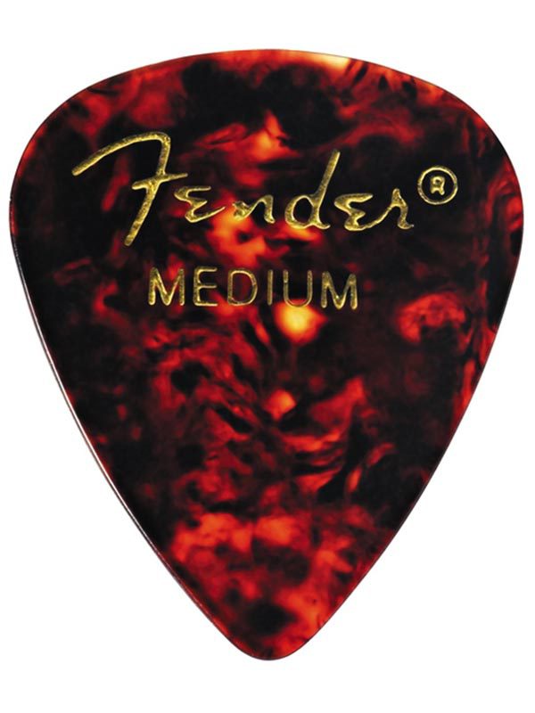 Fender 351 Shape Classic Guitar Picks, Tortoise Shell, Medium, 12 Pack