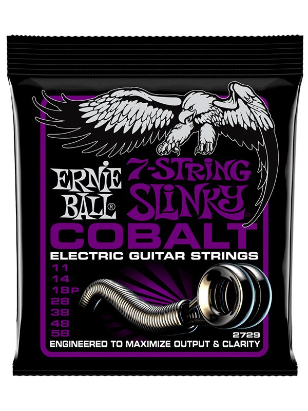 Ernie Ball Power Slinky Cobalt 7-String Electric Guitar Strings 11-58 Gauge
