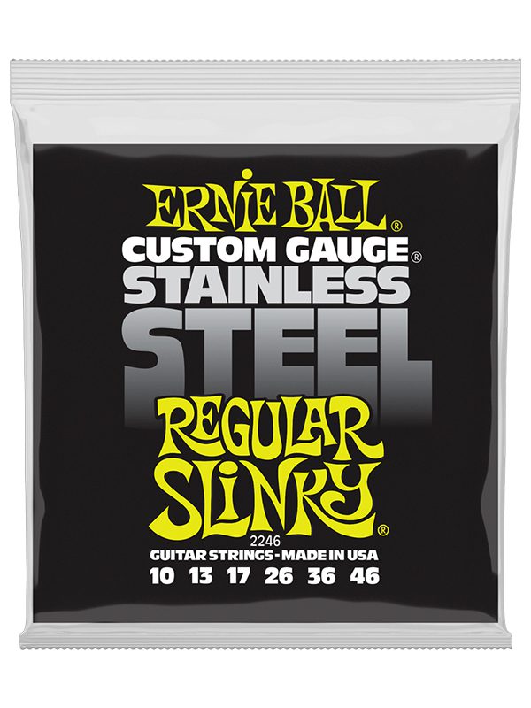 Ernie Ball Regular Slinky Stainless Steel Wound Electric Guitar Strings 10-46 Gauge