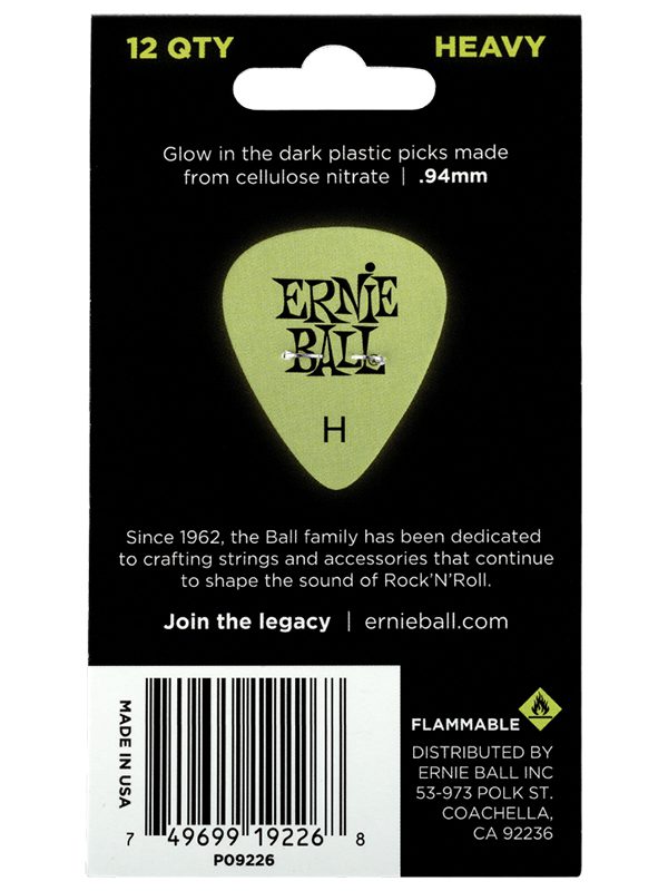 Ernie ball Super Glow Cellulose Heavy Bag Of 12 - Image 3