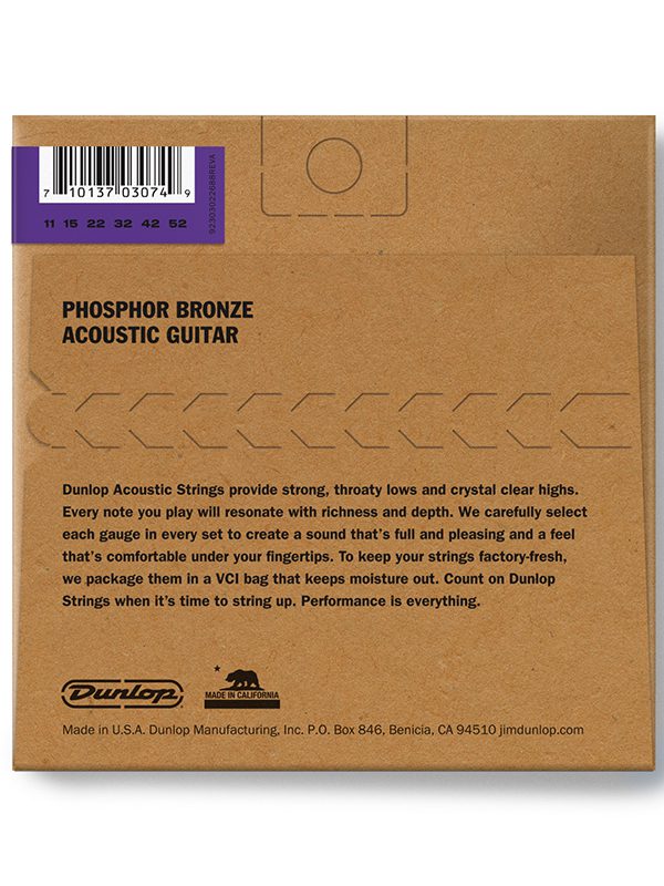 thumbnail image 2 of Dunlop Acoustic Guitar Strings - Phosphor Bronze, Medium Light Gauge (11-52) 2 of 14