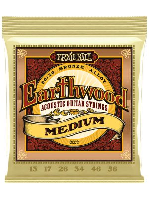 Ernie Ball Earthwood Medium 80/20 Bronze Acoustic Guitar Strings 13-56 Gauge