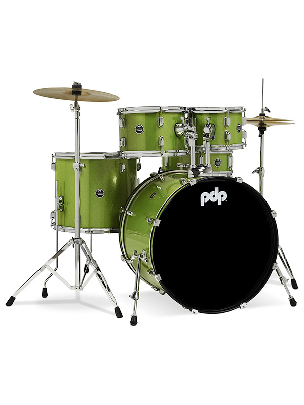 PDP Center Stage 5-piece Complete Drum Set with Cymbals Emerald Sparkle