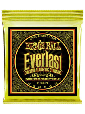Everlast Medium Coated 80/20 Bronze Acoustic Guitar Strings 13-56 Gauge