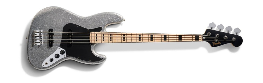 گیتار بیس فندر Mikey Way Jazz Bass Silver Sparkle