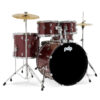 PDP Center Stage 5-Piece Complete Drum Set with Cymbals Ruby Red Sparkle