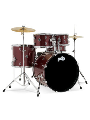 PDP Center Stage 5-Piece Complete Drum Set with Cymbals Ruby Red Sparkle