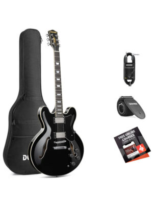 Donner DJP-1000 Semi-Hollow Electric Guitar Kit Black
