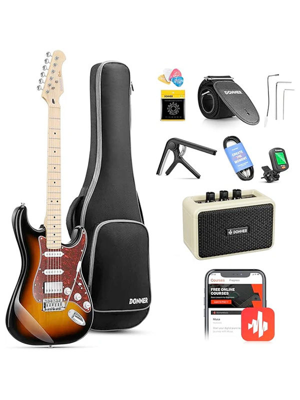 Donner DST-152S HSS Electric Guitar Kit Sunburst