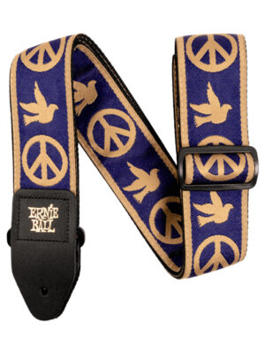Ernie Ball Navy Blue & Beige Peace Love Dove Jacquard Guitar Strap