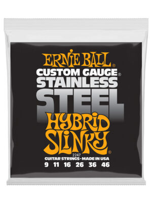 Ernie Ball Hybrid Slinky Stainless Steel Wound Electric Guitar Strings 9-46 Gauge