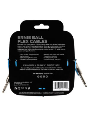 Ernie Ball Flex Instrument Cable Straight/Straight 20ft Blue