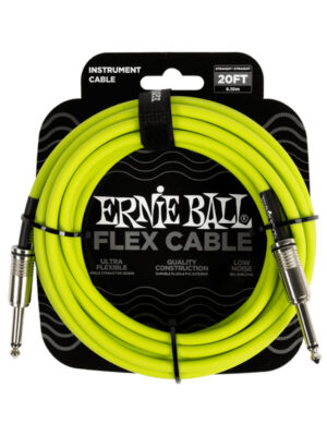 Ernie Ball Flex Instrument Cable Straight/Straight 20ft Green