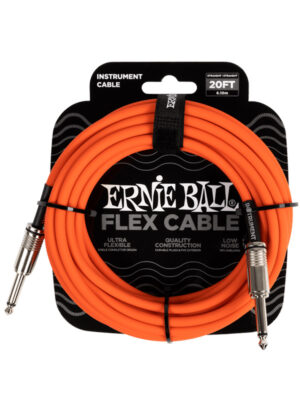 Ernie Ball Flex Instrument Cable Straight/Straight 20ft Orange