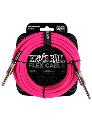 Ernie Ball Flex Instrument Cable Straight/Straight 20ft Pink