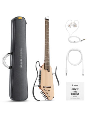Donner HUSH-I PRO Travel Acoustic-Electric Guitar Kit Natural