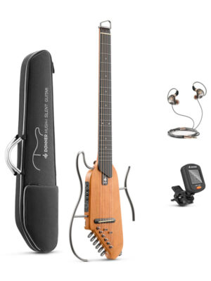 Donner HUSH-Ⅰ Travel/Silent Acoustic-Electric Guitar Kit Mahogany Natural
