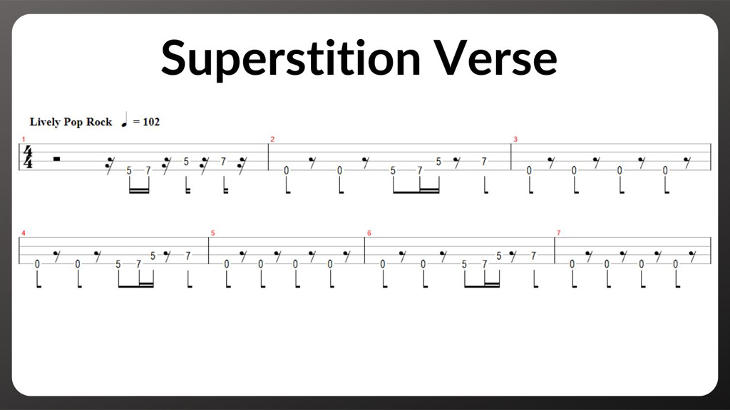 بیس لاین آهنگ Superstition