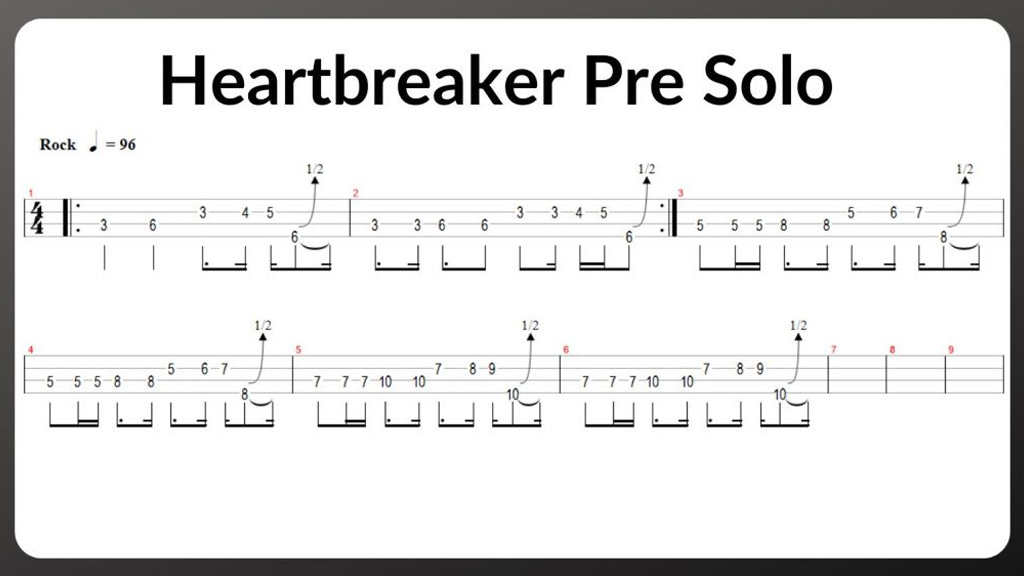 تبلچر بیس لاین آهنگ Heartbreaker از گروه لد زپلین