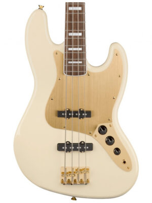 Squier 40th Anniversary Jazz Bass Gold Edition Olympic White