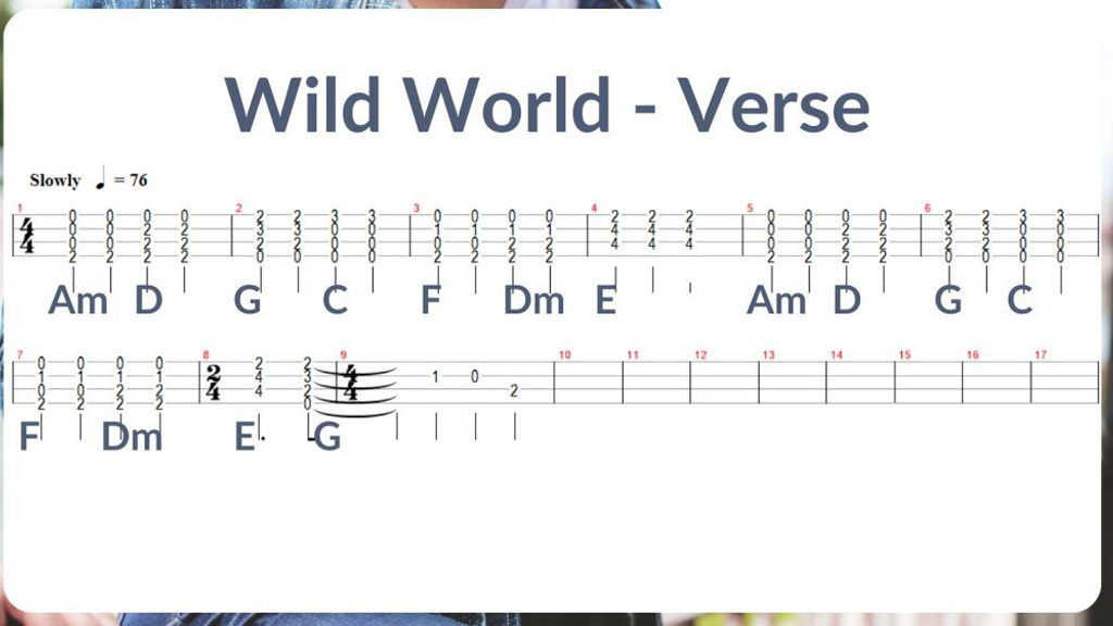 تبلچر آهنگ Wild World از Cat Stevens