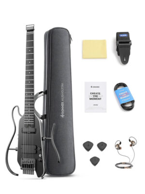 Donner HUSH-X Pro Travel Electric Guitar Kit Black