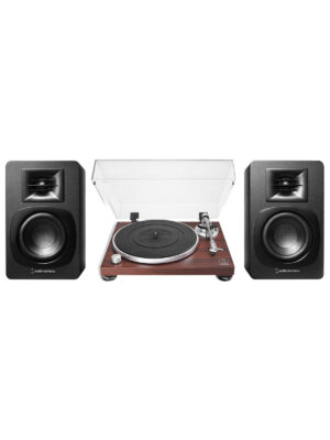 Audio-Technica AT-LPW50BT-RW Wireless Turntable and AT-SP3X Speakers Bundle