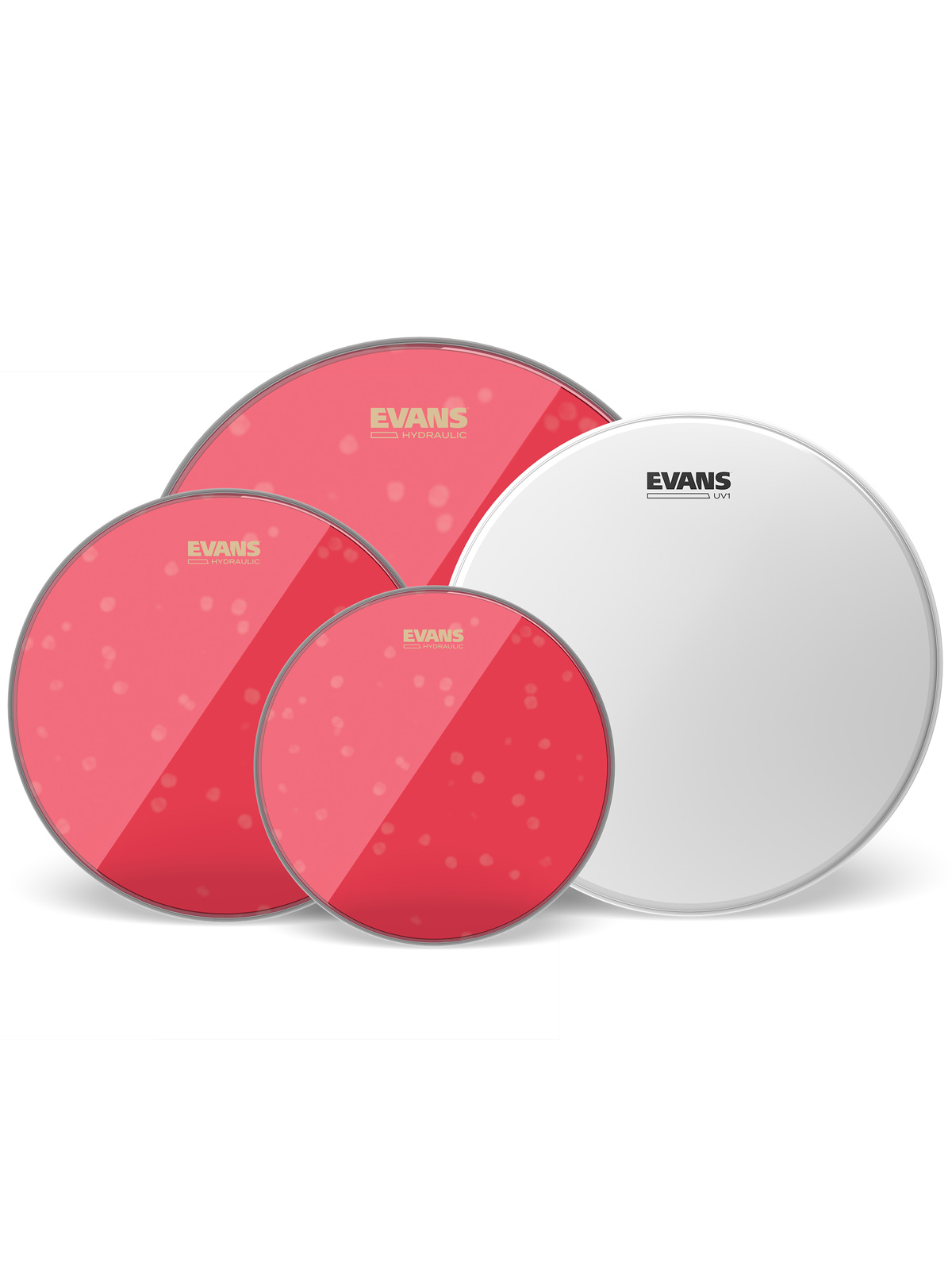 Evans Hydraulic Red Rock Tom Drumhead Pack (10", 12", 16") with 14" UV1 Snare Batter