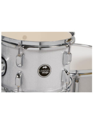 PDP Center Stage 5-Piece Complete Drum Set with Cymbals Diamond White Sparkle