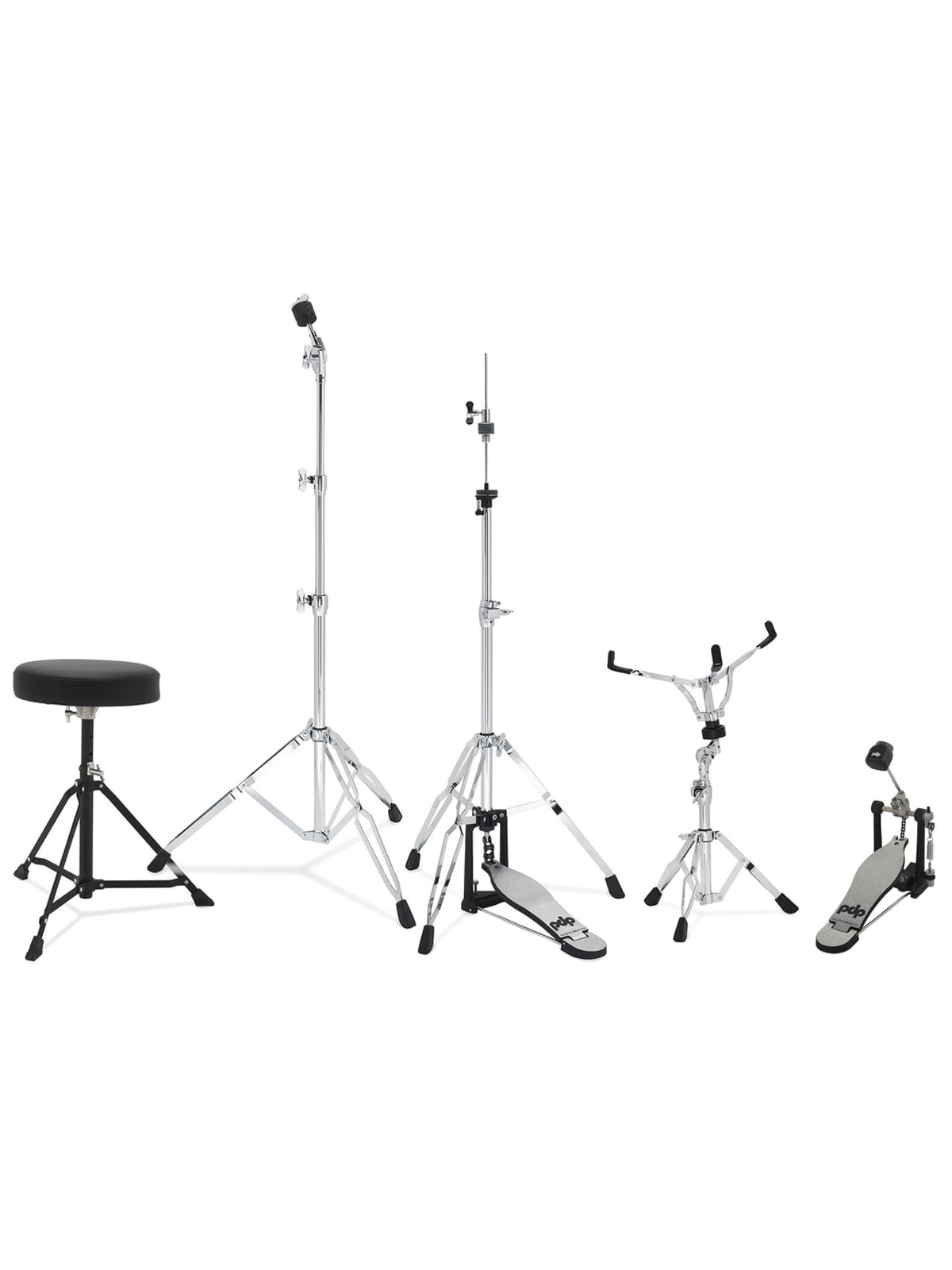 PDP Center Stage 5-Piece Complete Drum Set with Cymbals Diamond White Sparkle - Image 7