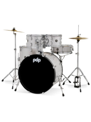 PDP Center Stage 5-Piece Complete Drum Set with Cymbals Diamond White Sparkle