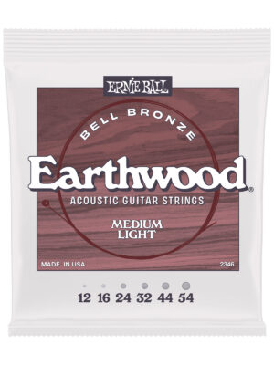 Ernie Ball Medium Light Earthwood Bell Bronze Acoustic Guitar Strings 12-54