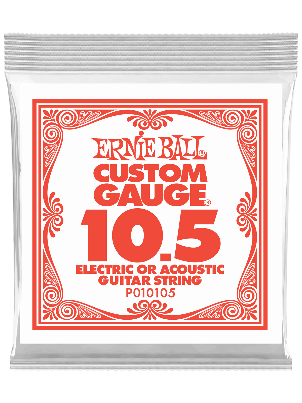 Ernie Ball Plain Steel Electric or Acoustic Guitar String .0105