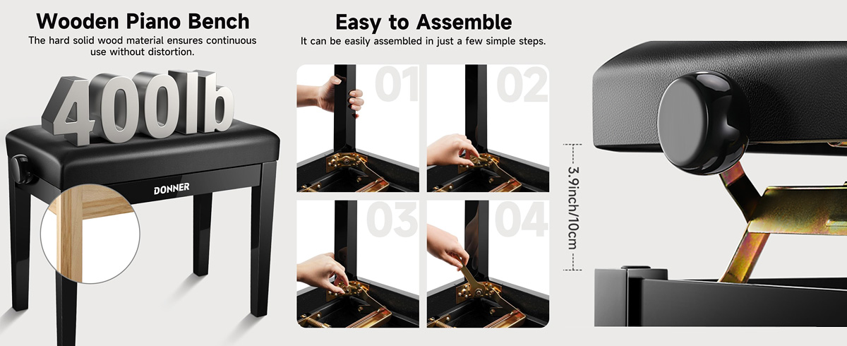 Donner Adjustable Piano Bench