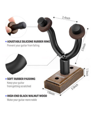 Donner Black Walnut Guitar Wall Mount Hanger
