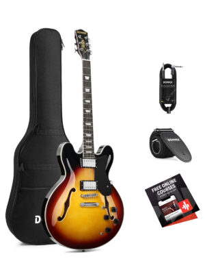 Donner DJP-1000 Semi-Hollow Electric Guitar Kit Sunburst