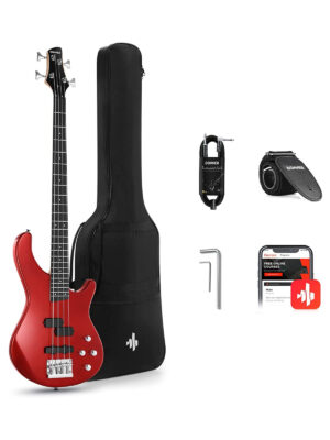 Donner DPJ-100R Bass Guitar Kit Red