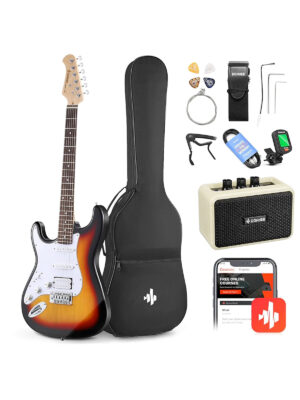 Donner DST-100SL Left-Handed Electric Guitar Kit Sunburst