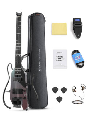 Donner HUSH-X Pro Travel Electric Guitar Kit Midnight Glow