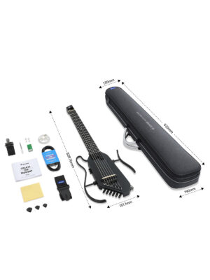 Donner HUSH-C Travel Nylon String Acoustic-Electric Guitar Kit Black