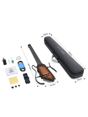 Donner HUSH-C Travel Nylon String Acoustic-Electric Guitar Kit Sunburst