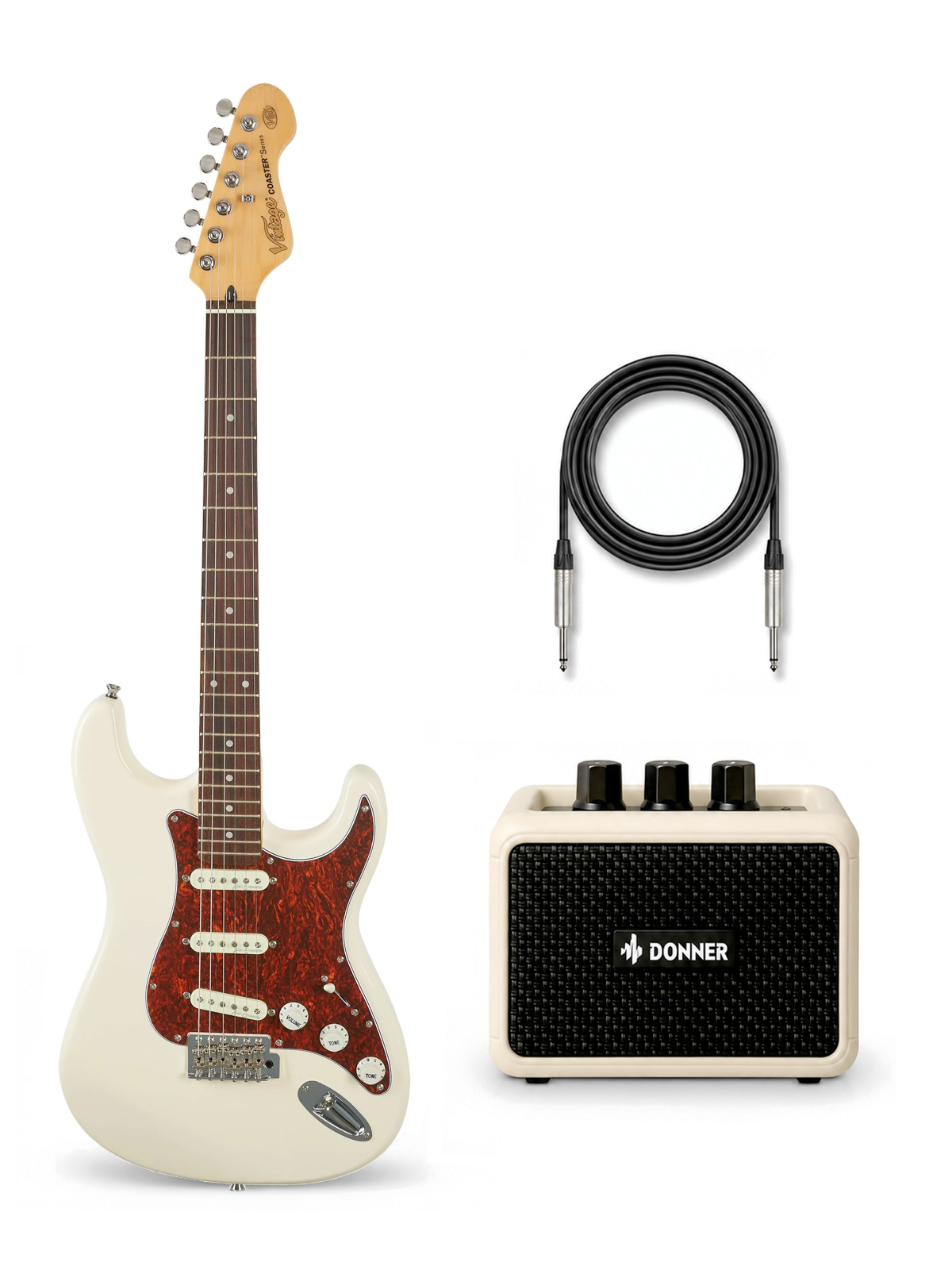 Vintage V60 white & Donner DA-10B Bundle