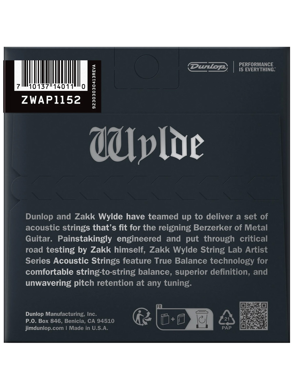 Dunlop Zakk Wylde String Lab Acoustic Guitar Strings 11-52 Gauge