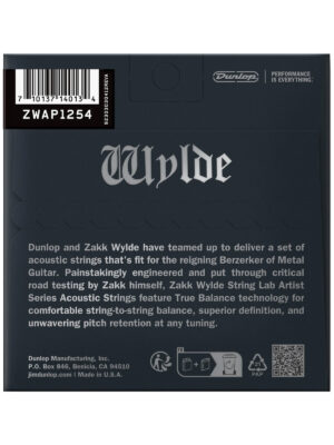 Dunlop Zakk Wylde String Lab Acoustic Guitar Strings 12-54 Gauge