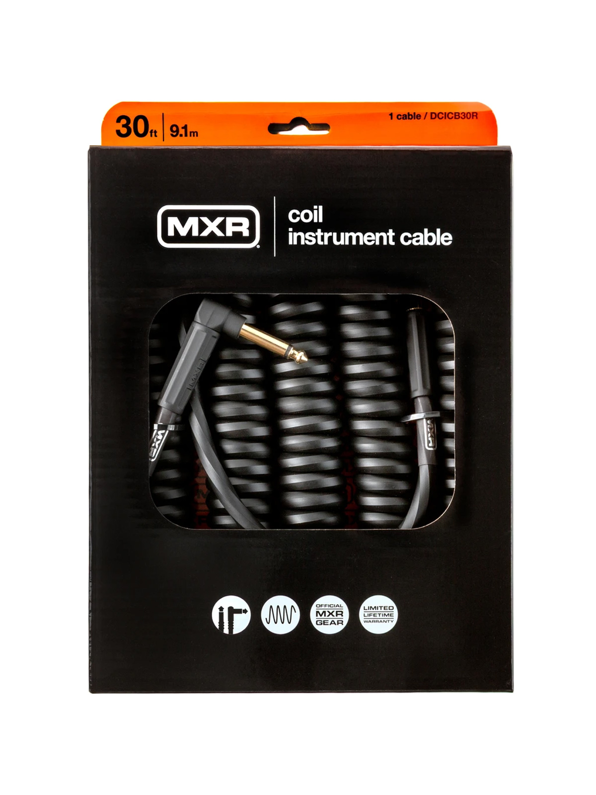 MXR Coil Instrument Cable Right/Straight 30ft Black