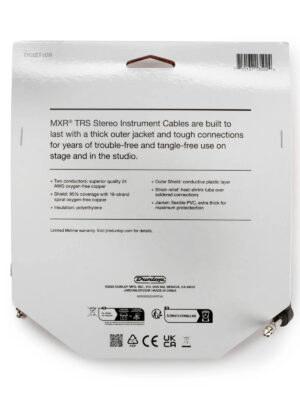 MXR TRS Stereo Instrument Cable Right/Straight 10ft